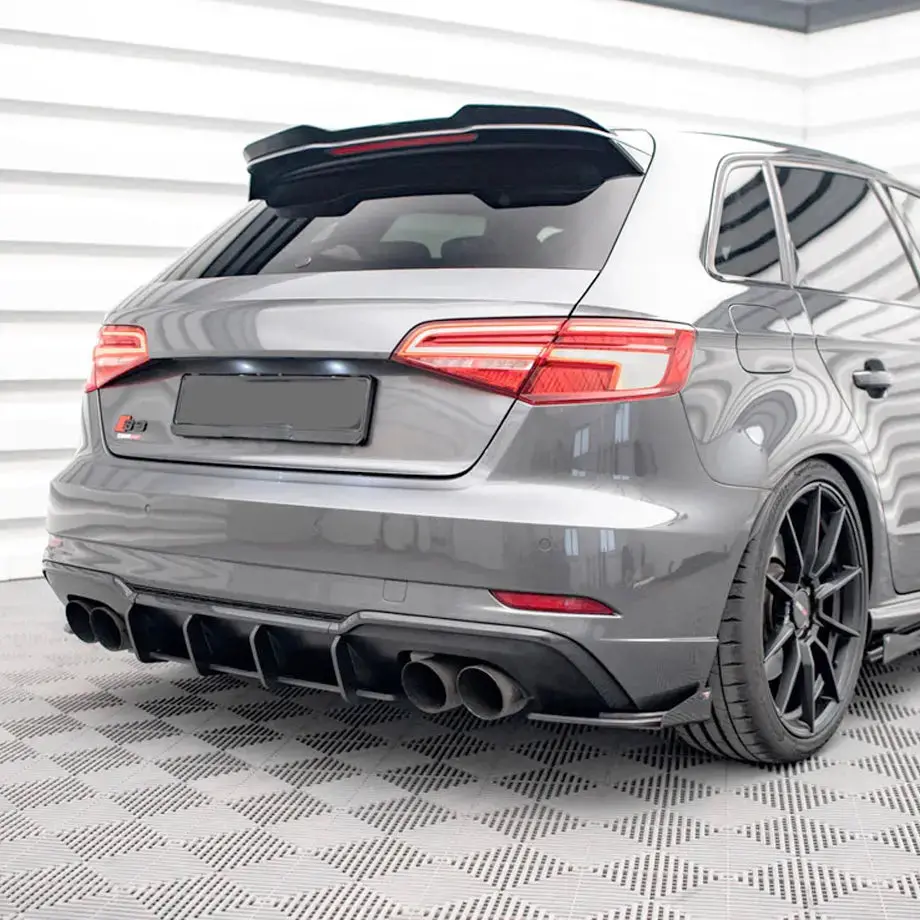 Audi A3 8V (14-20) Gloss Black Maxton Style Roof Spoiler Extension 2