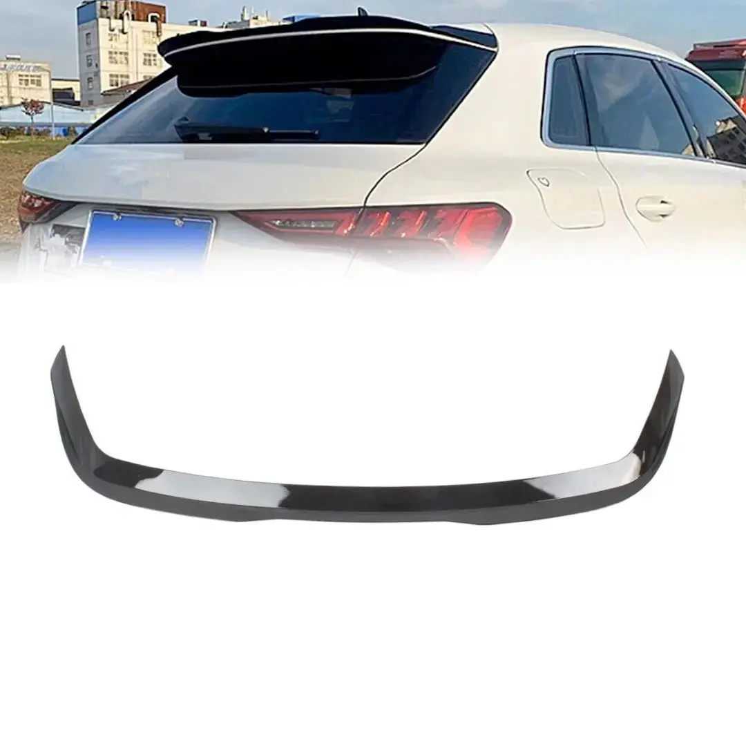 Audi A3 8Y (21-On) Gloss Black Maxton Style Roof Spoiler Extension 1