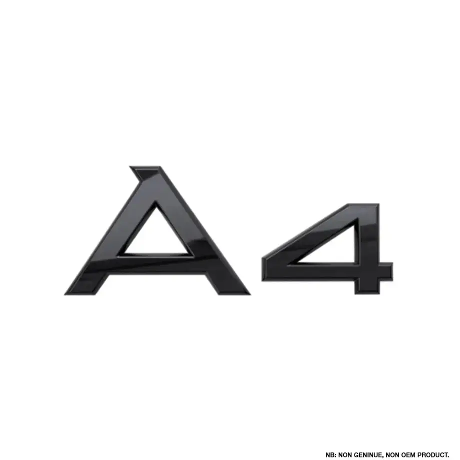 Audi A4 Lettering Badge - Gloss Black 1