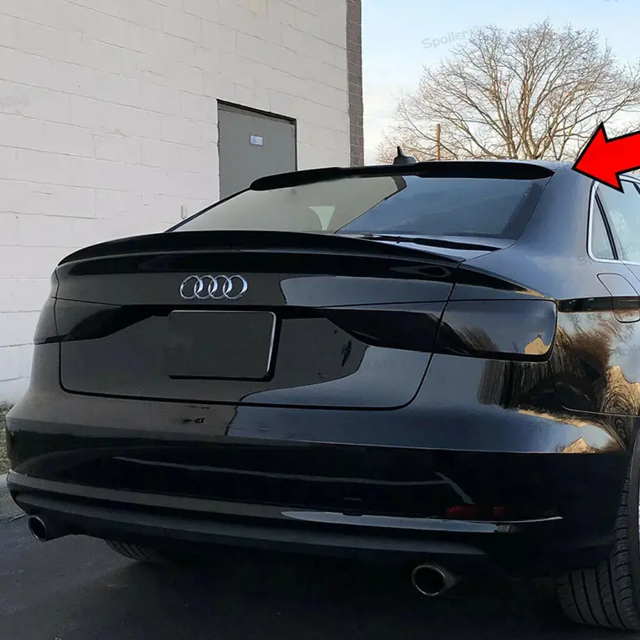 Audi A3/S3 Sedan M4 Style Gloss Black Roof Spoiler (15-19) 2