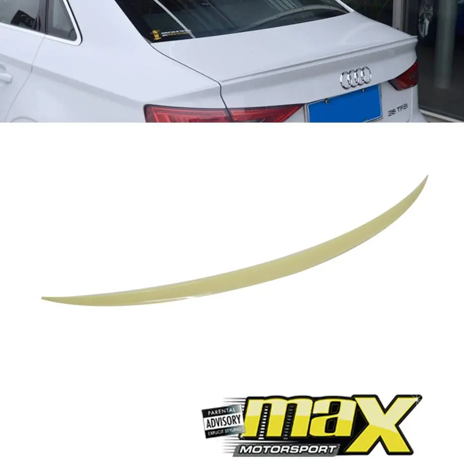 Audi A3 Unpainted Plastic Slim Boot Spoiler (2014-2018) 1