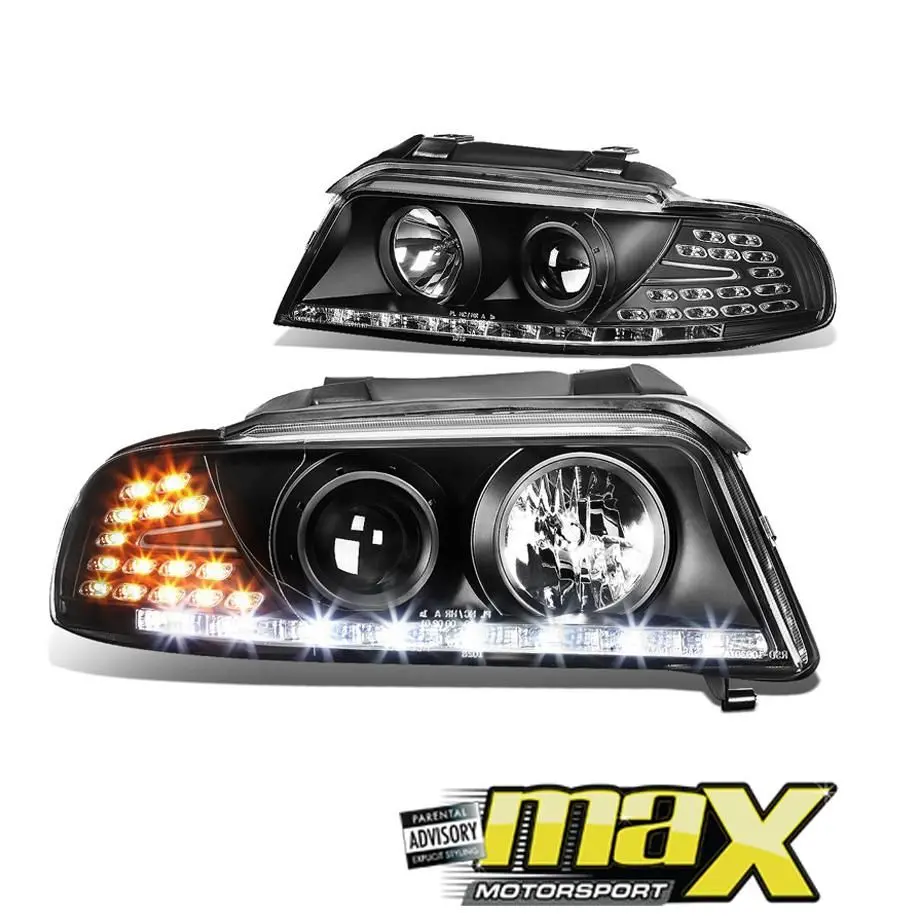 Audi A4 B5 (99-01) Black Led Projector Headlights 1