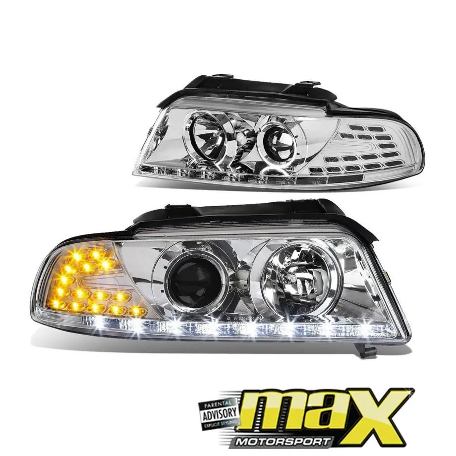 Audi A4 B5 (99-01) Chrome Led Projector Headlights 1
