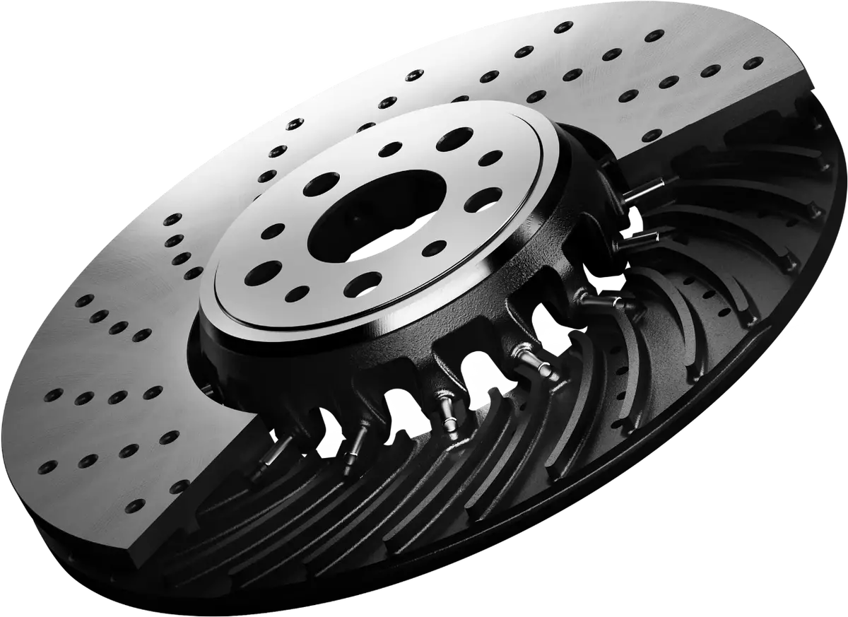 Shw 2021 Porsche 911 Turbo 3.7L Right Front Cross-Drilled Lightweight Brake Rotor 2
