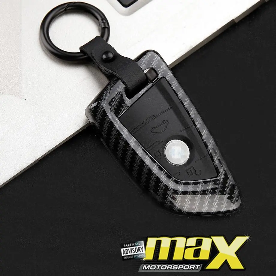 Bm Carbon Fibre Key Case Cover With Key Ring 1