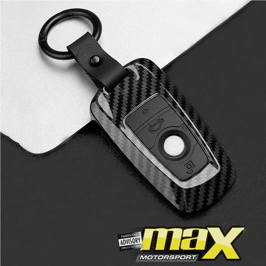 Bm Carbon Fibre Key Case Cover With Key Ring 1