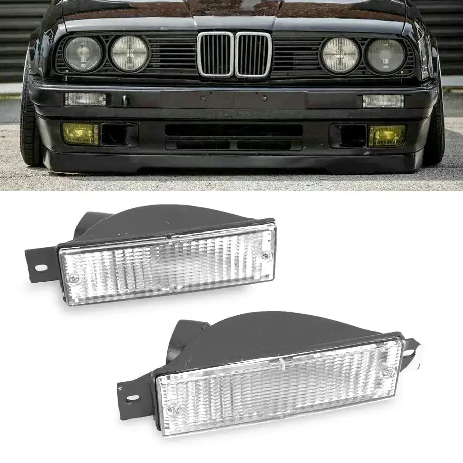 Bm E30 3-Series Oem Style Crystal Bumper Indicator Lamps 1