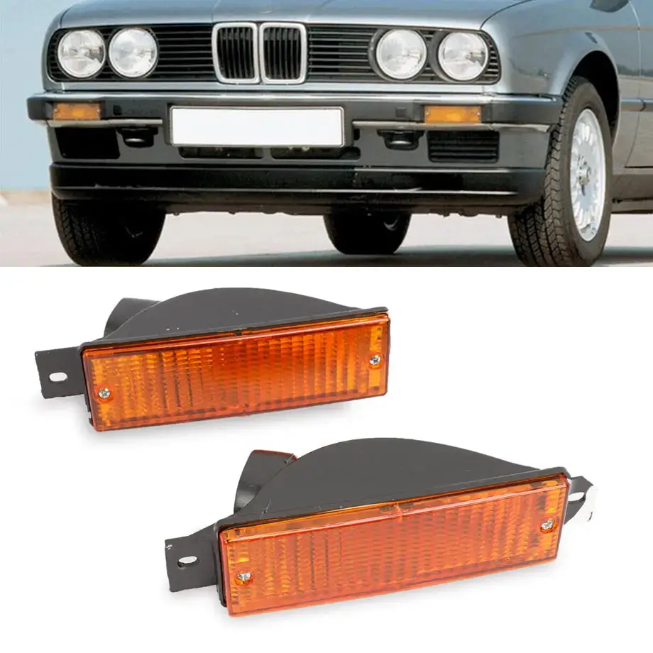 Bm E30 3-Series Oem Style Crystal Yellow Bumper Indicator Lamps 1