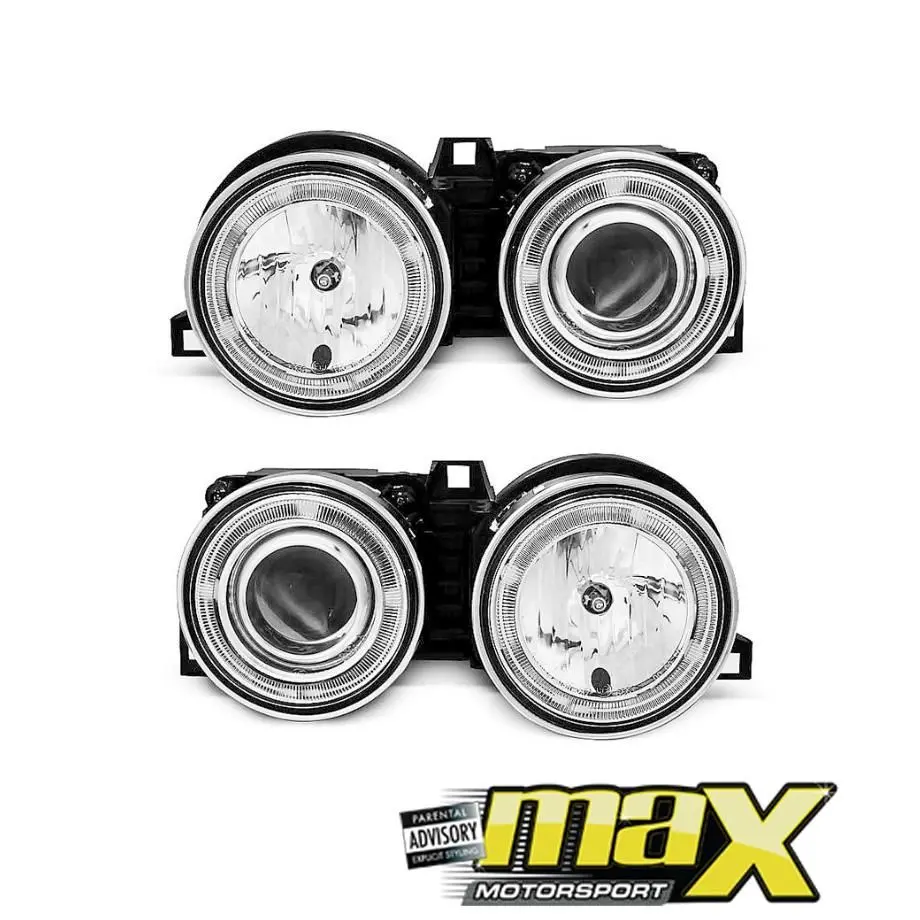 Bm E30 3-Series Projecter Angel Eye Chrome Headlights (84-87) 1