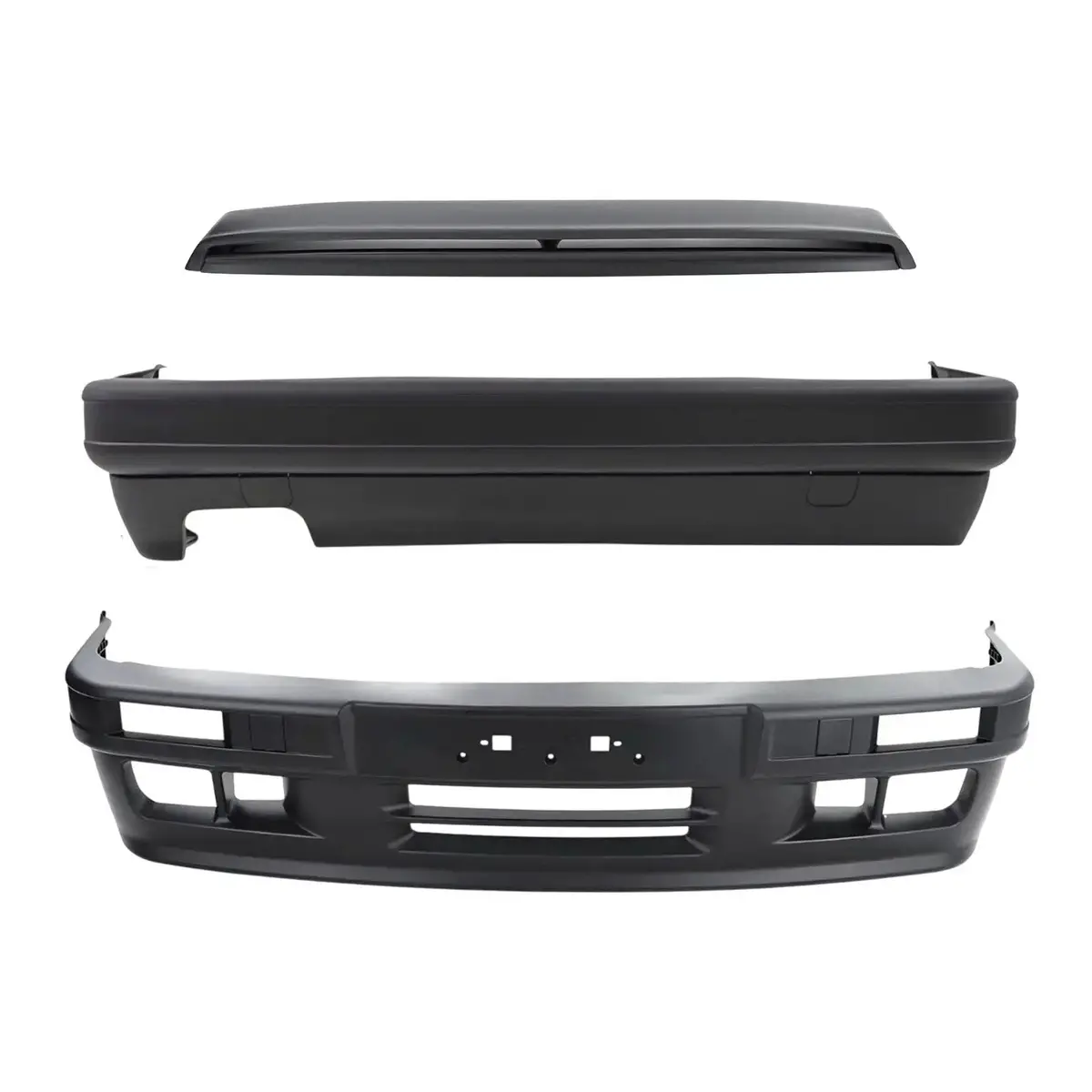 Bm E30 Plastic Bumper M-Tech Style Body Kit With Motorsport Boot Spoiler (5-Piece) 1