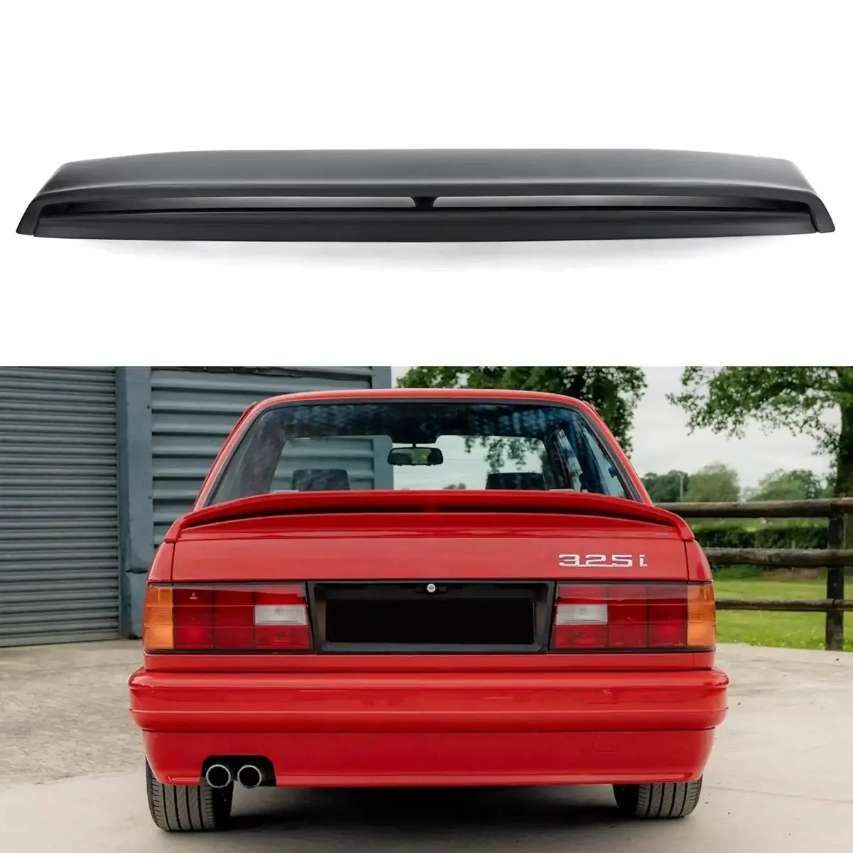 Bm E30 3-Series M-Tech Motorsport Style Unpainted Plastic 2-Piece Boot Spoiler 1