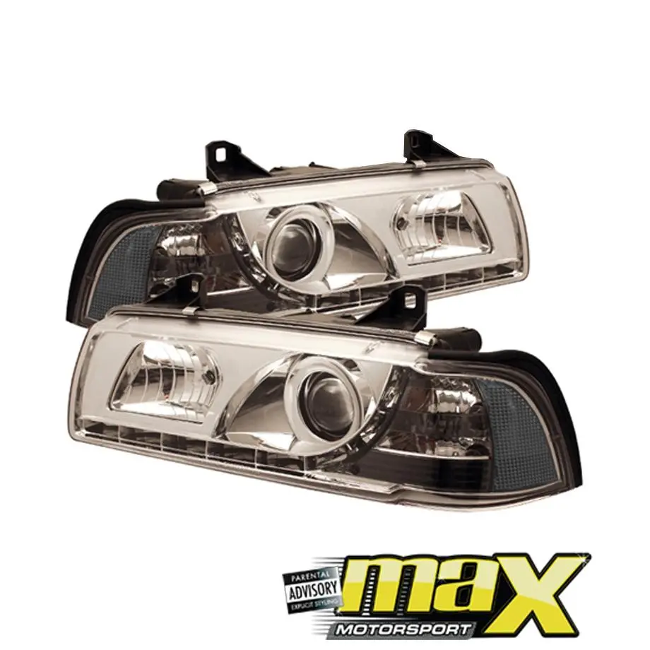 Bm E36 3-Series (93-98) Chrome Led Projector Headlights - 4Dr 1