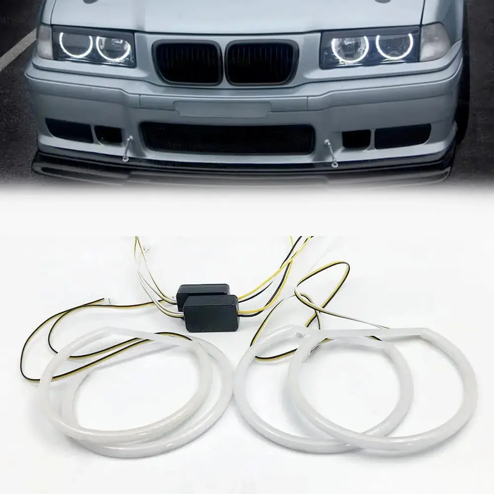 Bm E36 Projector Headlight Single Function Cotton Angel Eye Rings 1