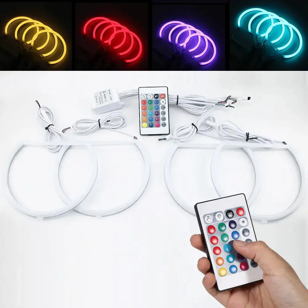 Bm E36 Projector Headlights Rgb Cotton Angel Eye Rings 1
