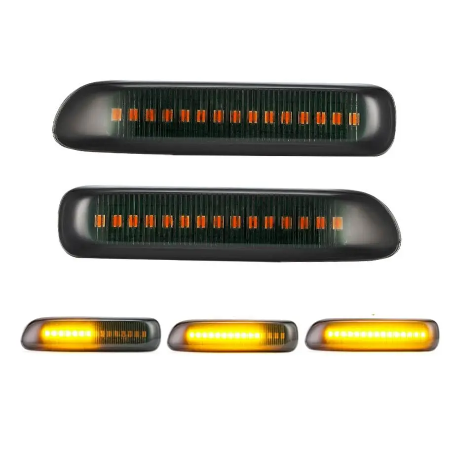 Bm E46 3-Series (97-06) Smoked Led Sequential Side Indicator Markers 1