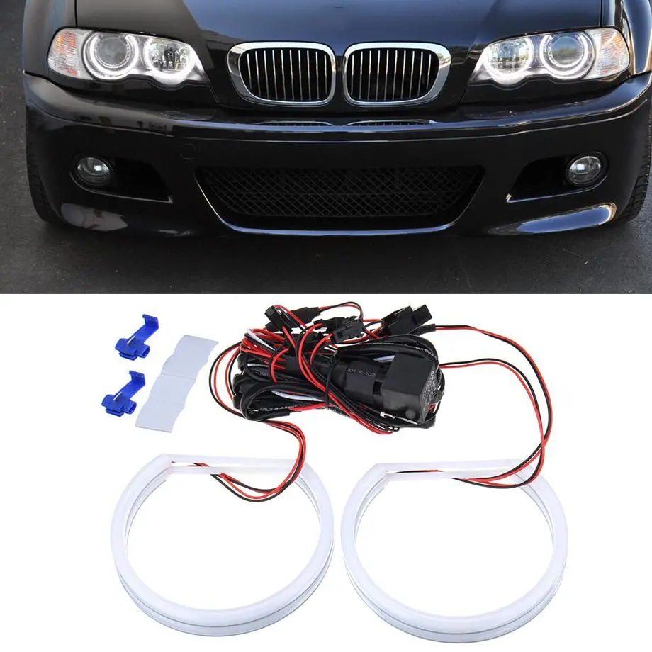 Bm E46 Projector Cotton Angel Eye Rings With Wiring Loom 1