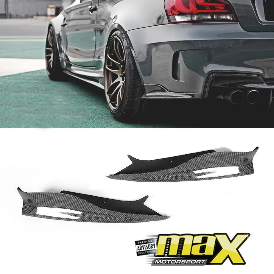 Bm E82 1M Carbon Fibre Rear Bumper Splitters 1