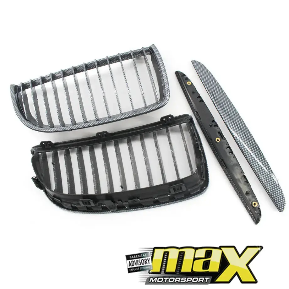 Bm E90 (05-09) Carbon Look Single Slat Kidney Grille 2