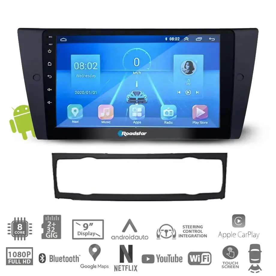 Bm E90 (05-12)- 9 Inch Roadstar Android Entertainment & Gps System (A/C) 1