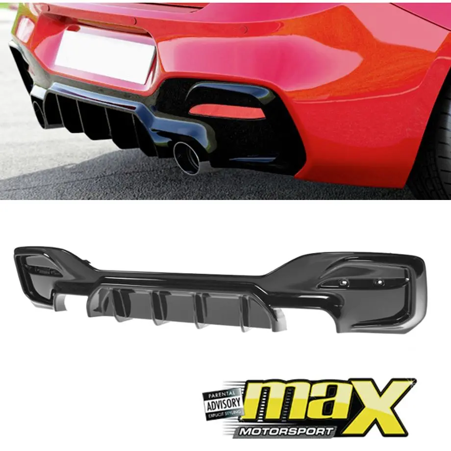 Bm F20 1-Series Maxton Style Gloss Black Rear Diffuser 1