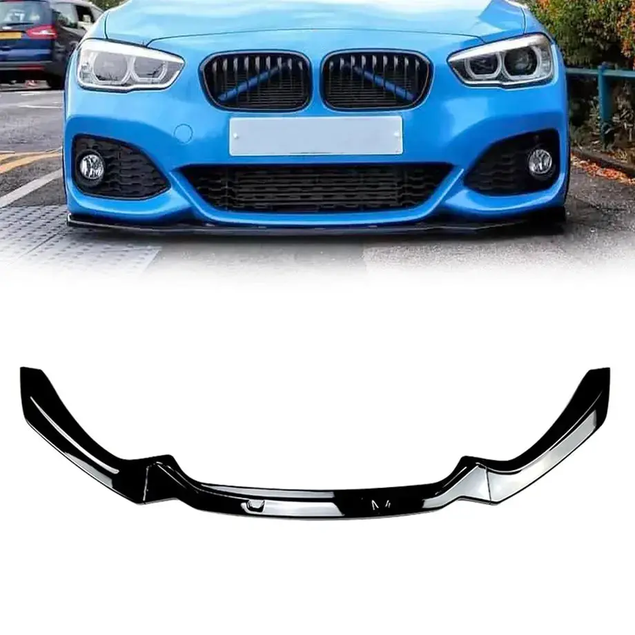 Bm F20 / F21 1-Series Maxton Style 3-Piece Gloss Black Front Spoiler 1