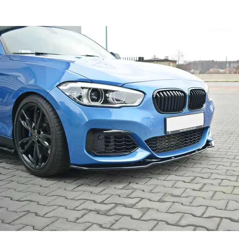 Bm F20 / F21 1-Series Maxton Style 3-Piece Gloss Black Front Spoiler 2