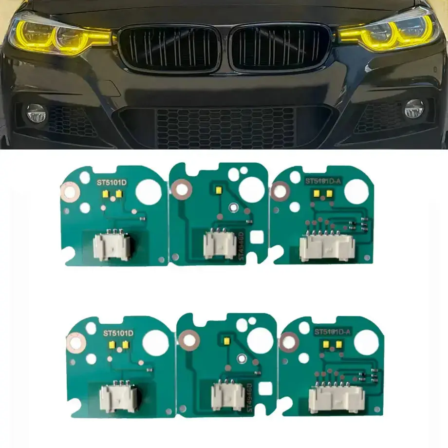 Bm F30 Lci (16-18) Lemon Yellow Drl Led Headlight Modules 1