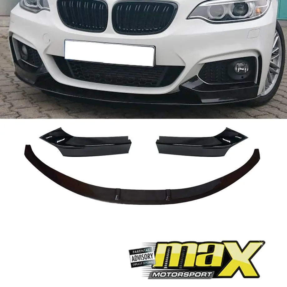 Bm F22 2-Series (14-18) Gloss Black 3-Piece Front Spoiler 1