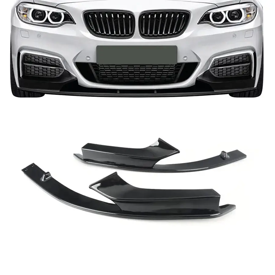 Bm F22 2-Series (14-18) Gloss Black Performance Style 2-Piece Front Spoiler 1