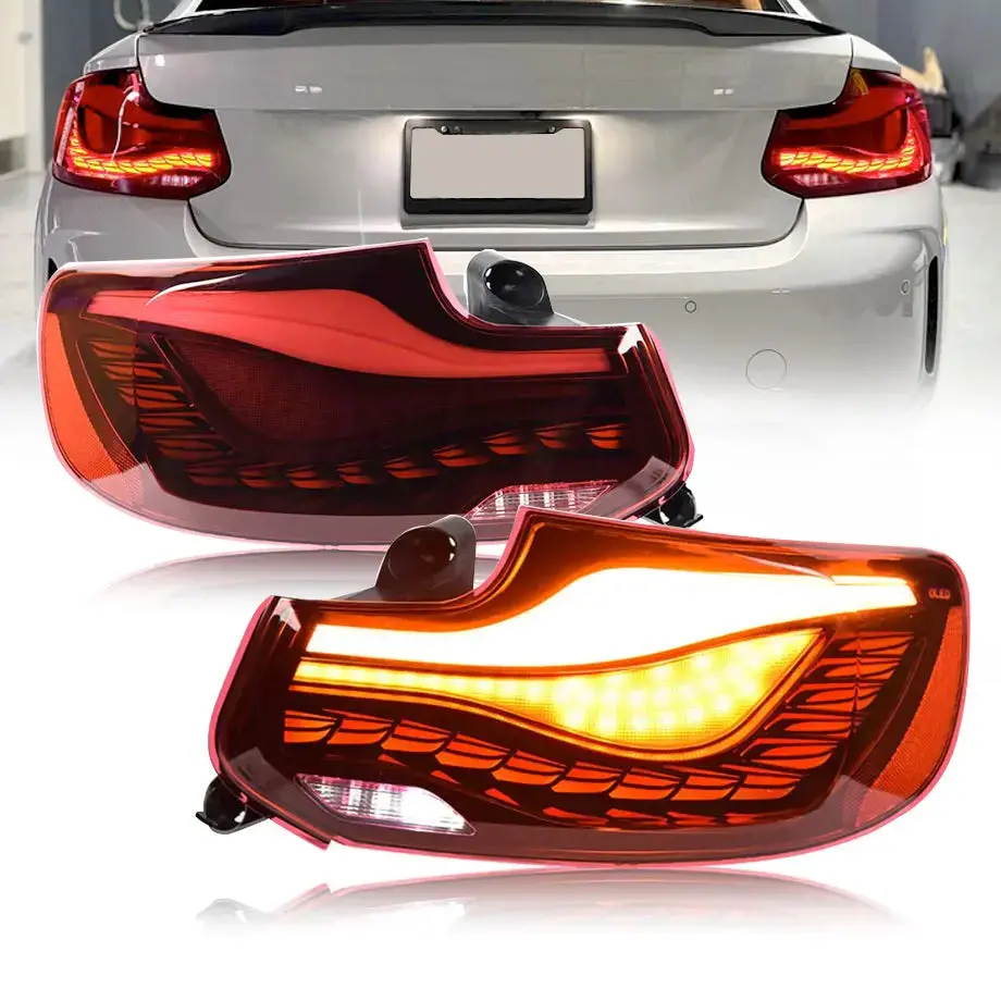 Bm F22 / F23 2-Series Cs Style Oled Sequential Smoked Red Taillights 1