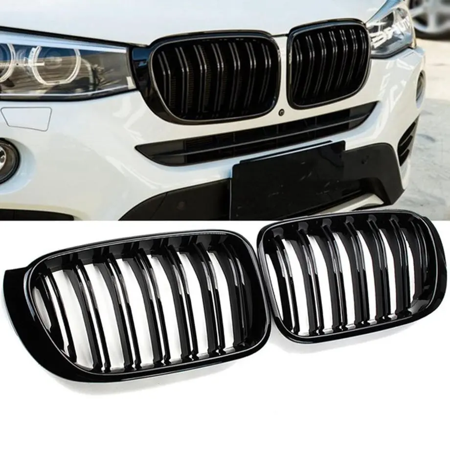 Bm F25 X3 Series Piano Black Double Slat Kidney Grille (14-16) 1