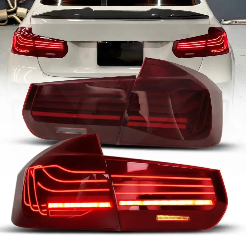 Bm F30 3-Series (12-18) Csl Laser Style Smoked Red Led Taillights 1