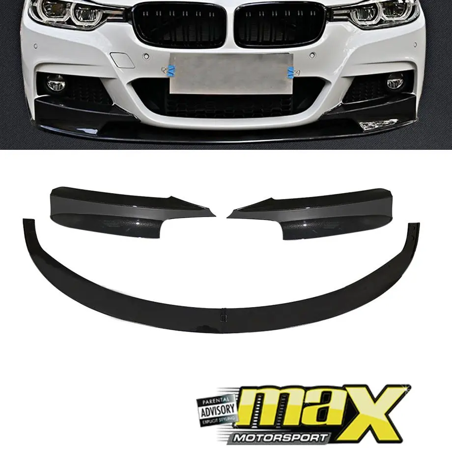 Bm F30 3 Series (12-18) Gloss Black 3-Piece Front Spoiler 1