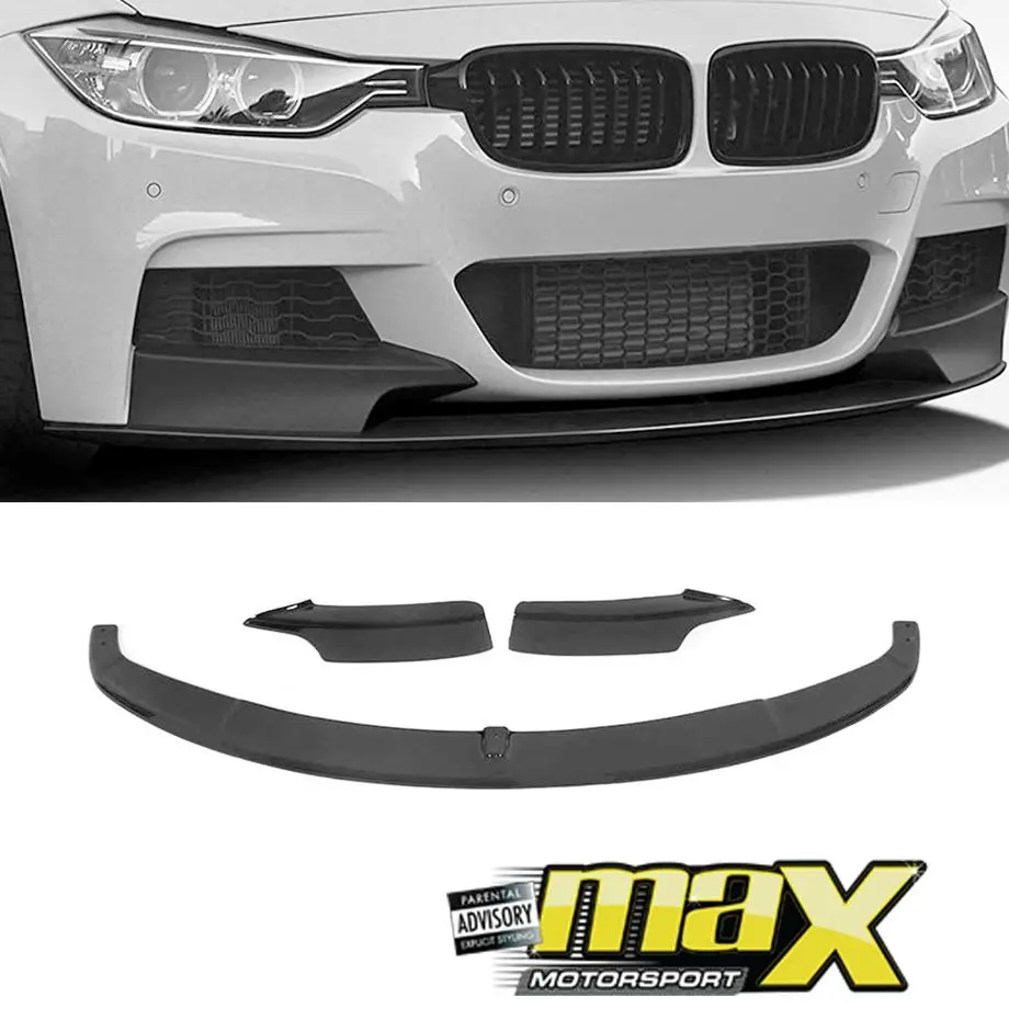 Bm F30 3 Series (12-On) Matt Black 3-Piece Front Spoiler 1