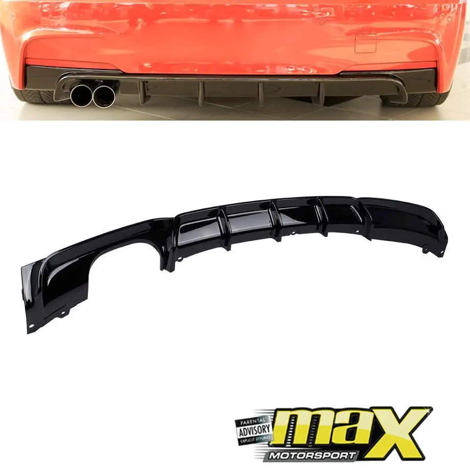 Bm F30 3-Series (12-On) Gloss Black Plastic Rear Diffuser 1