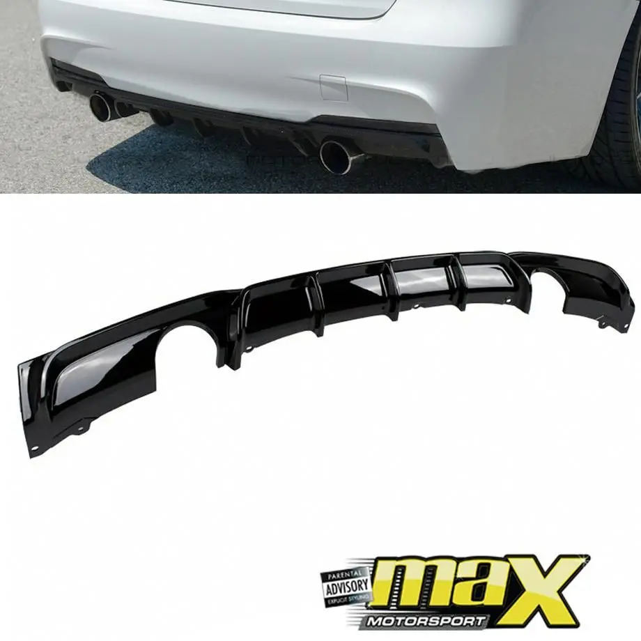 Bm F30 3-Series (12-On) Gloss Black Plastic Rear Diffuser 1