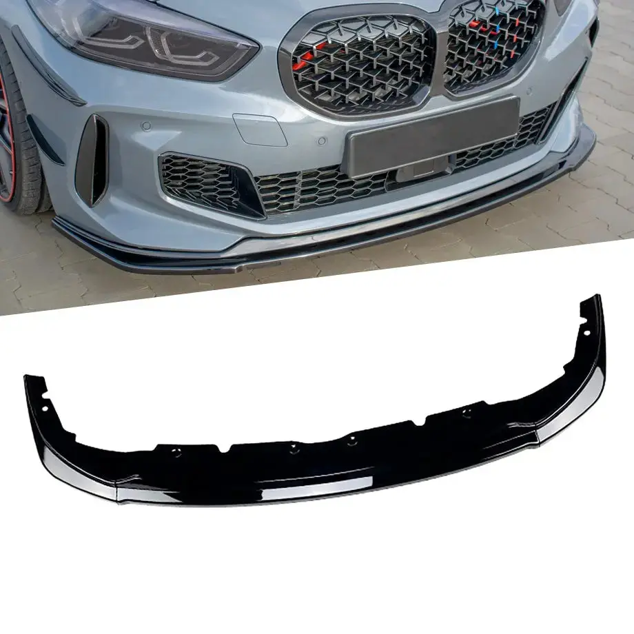 Bm F40 1-Series (21-On) Maxton Style 3-Piece Gloss Black Front Spoiler 1