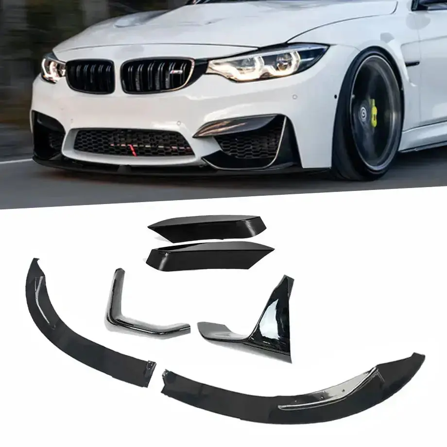 Bm F80 M3 / F82 M4 Performance Style Gloss Black 6-Piece Front Spoiler 1