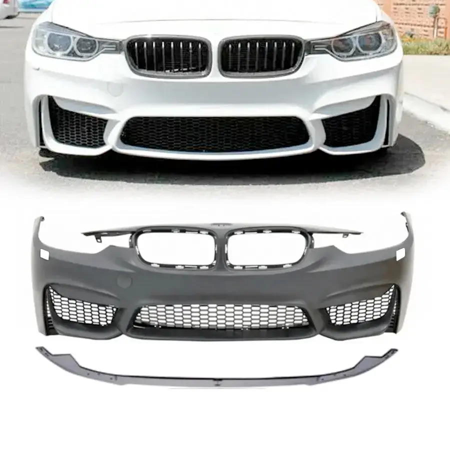 Bm F80 M3 Style Front Bumper With Front Lip Spoiler - To Fit Bm F30 3-Series 1