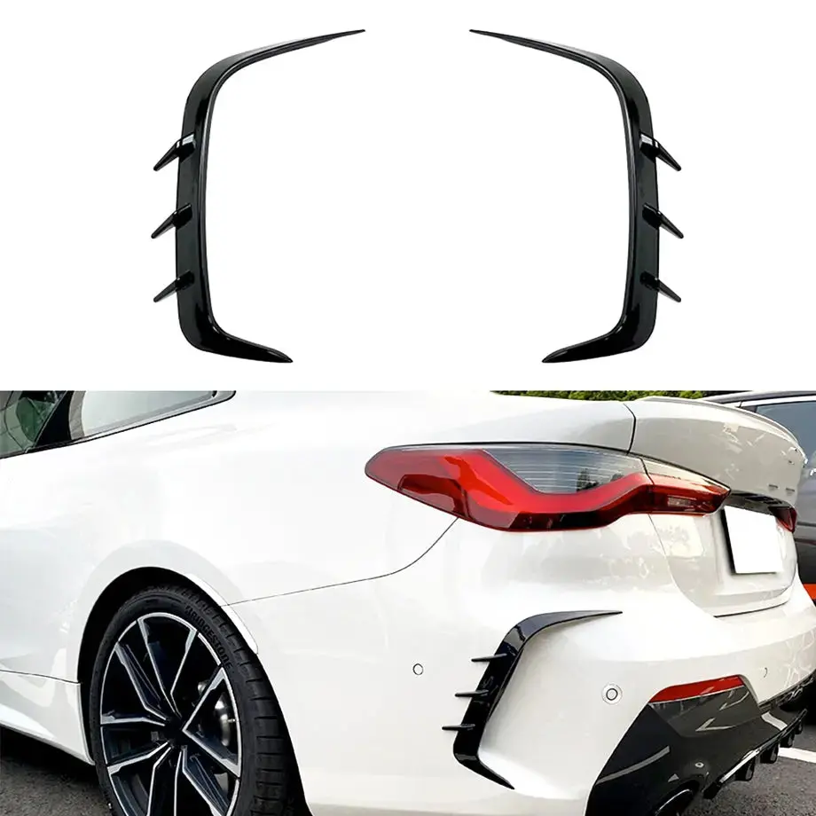 Bm G22 / G23 4-Series Gloss Black Rear Bumper Canards 1