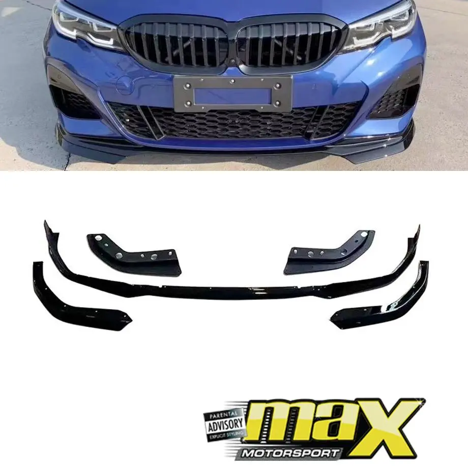 Bm G20 3-Series (2019-22) Gloss Black 5-Piece Front Spoiler 1