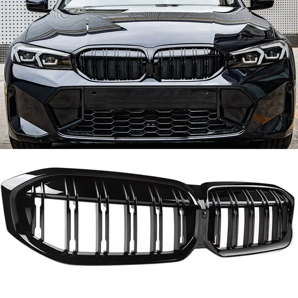 Bm G20 Lci 3-Series (22-On) Piano Black Double Slat Kidney Grille 1