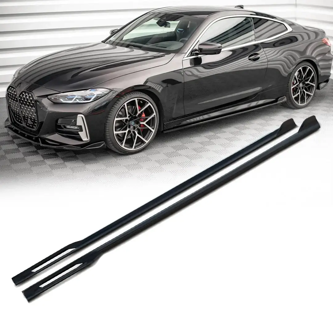 Bm G22 4-Series (20-On) Gloss Black Performance Style Side Skirt Extensions 1