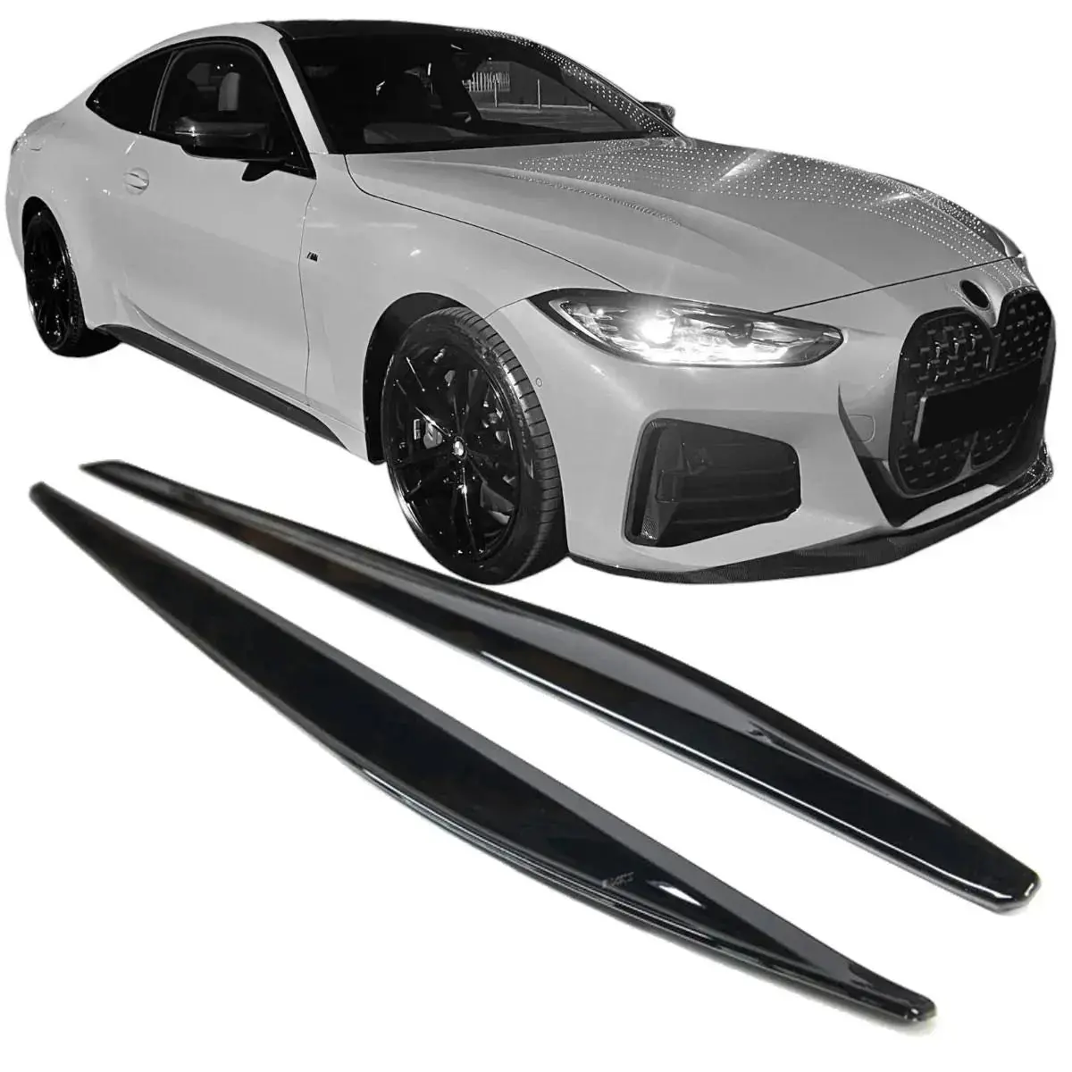 Bm G22 4-Series (20-On) Gloss Black Performance Style Side Skirts Extensions 1