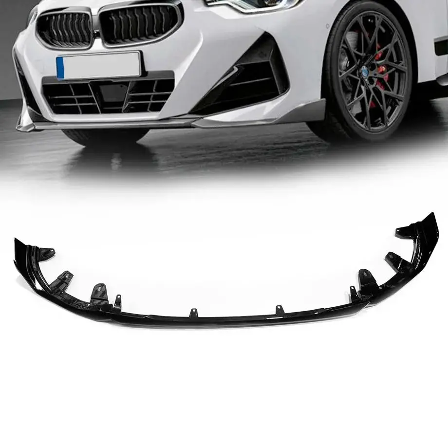 Bm G42 2-Series 3-Piece Performance Style Gloss Black Front Spoiler (22-On) 1