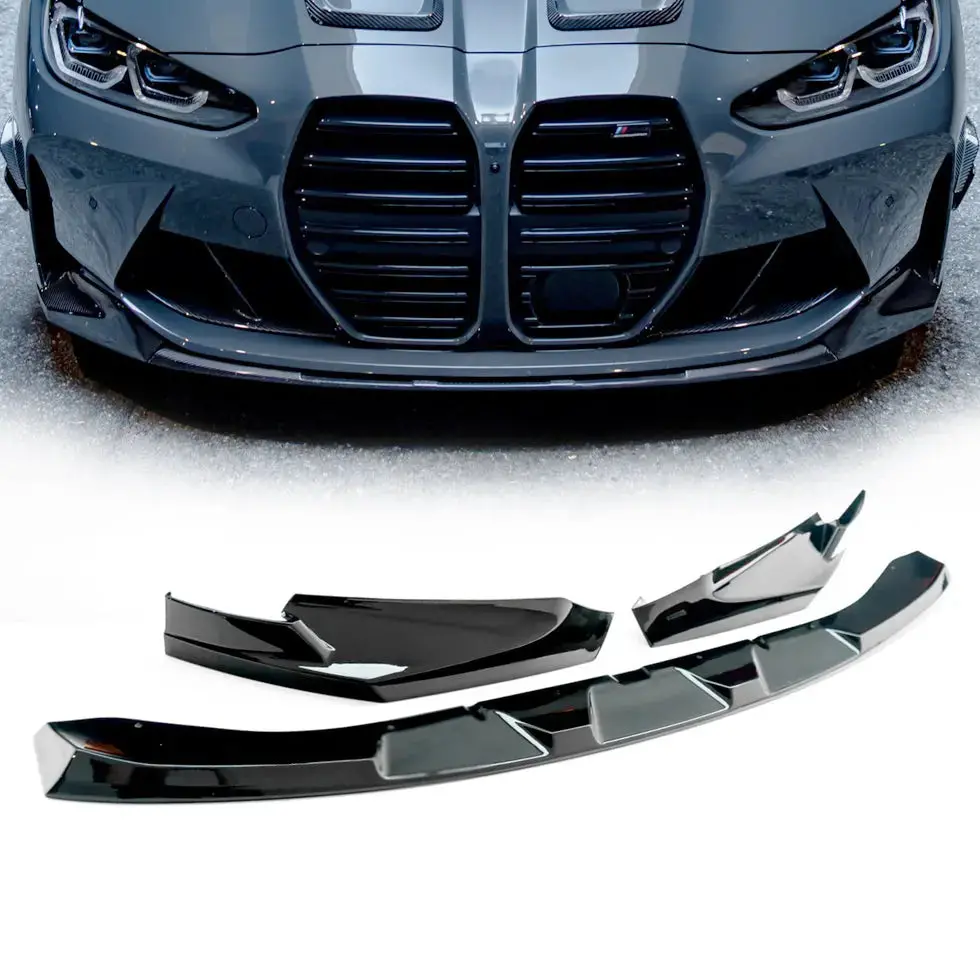 Bm G80 / G82 (M3/M4) Performance Style Gloss Black 3-Piece Front Spoiler 1
