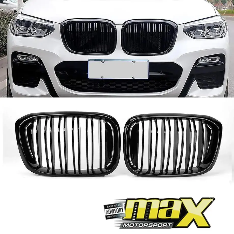 Bm X3 G01-Series (19-22) Piano Black Double Slat Kidney Grille 1