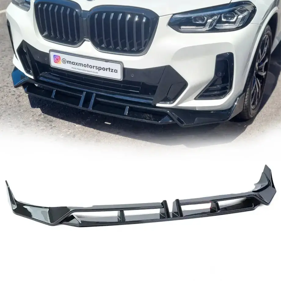 Bm X3 G01 Lci Facelift 3-Piece Warrior Style Gloss Black Front Spoiler 1