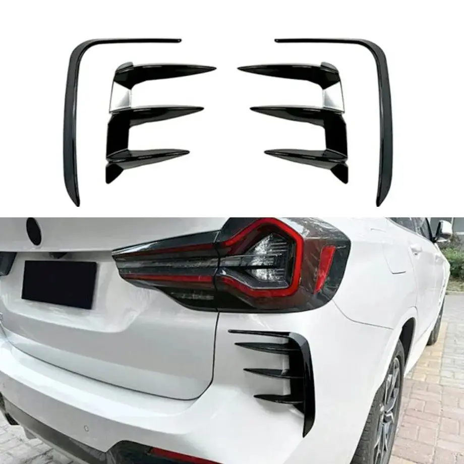 Bm X3 G01 (22-On) M-Sport Aero Style Gloss Black Rear Bumper 4-Piece Canards 1