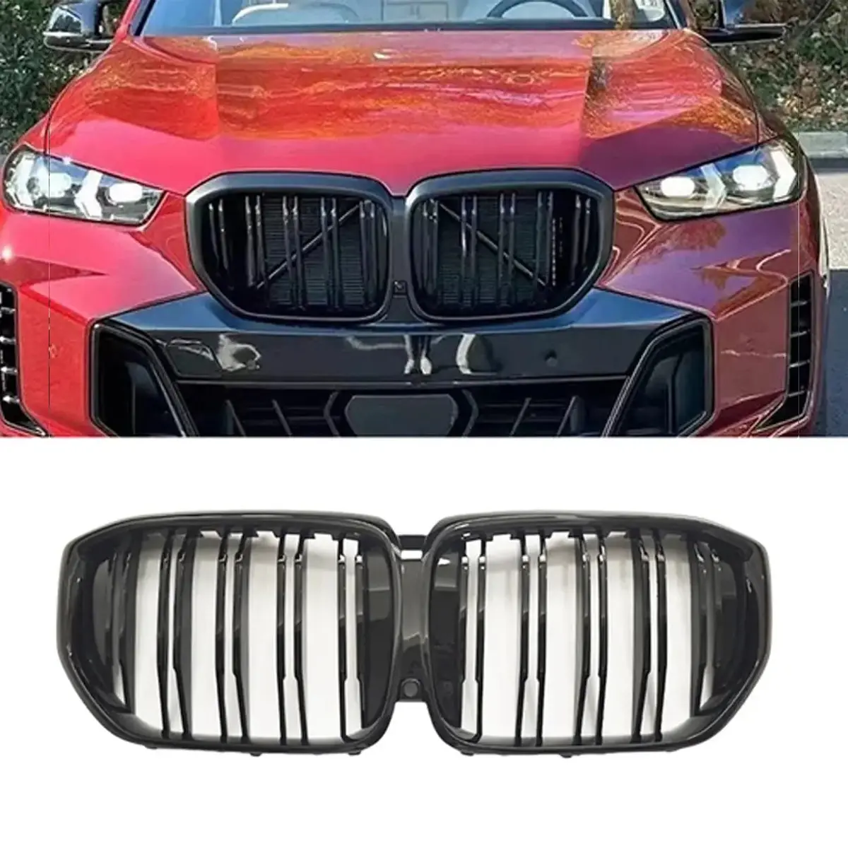 Bm X5 G05 (23-On) Lci Piano Black Double Slat Kidney Grille 1